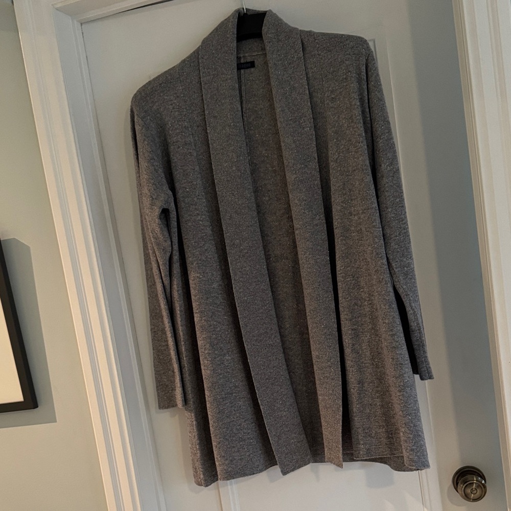 Gray Open Front cashmere Cardigan Sweater, one size fits